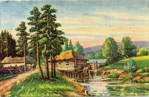 Letonia 1934 Saludos para Varda Diena Postal con Incukalns 'B' Cancelar - Imagen 1 de 2