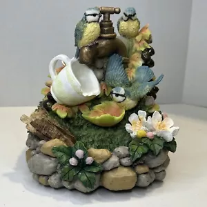 Heritage Mint Collectible Blue Bird Tea Cup Water Fountain Collection 2000 AS IS - Picture 1 of 13