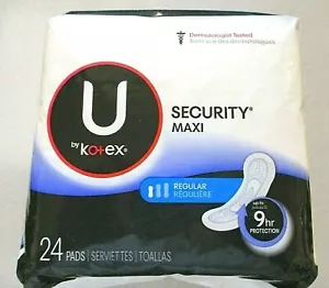 U by Kotex Security Maxi Cuscinetti Femminili Regolari 9Hr Protezione 24 Ct - Foto 1 di 4