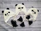 Panda ivory black winter hats size 4-8 years 