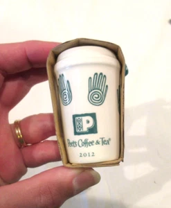 Peets Coffee Christmas ornament, travel mug shape, NWT - Picture 1 of 5