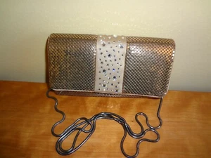 Vintage Whiting & Davis Gold Tone Mesh Flap Closure Evening Purse Clutch - Picture 1 of 10