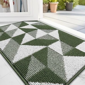 Door Mat Indoor Entrance Washable 32x20 Odor-Free Low-Profile Front Back Geom... - Picture 1 of 7