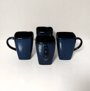 Set of 4 Oneida Stoneware "Reflection Blue" Coffee Mugs - Excellent Condition - Picture 1 of 4