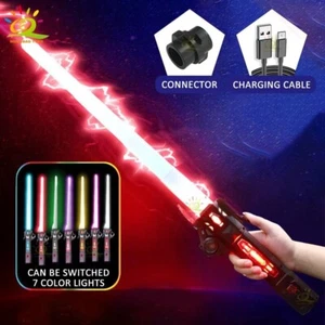 Retractable Kids Lightsaber - Multicoloured Lightsaber Toy With Finger Roatation - Picture 1 of 11