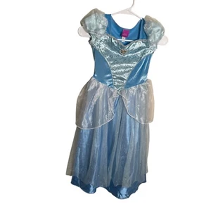 Disney Princess Cinderella Dress Costume Girl's Small (4-6) Blue White - Picture 1 of 9