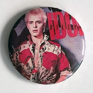 RARE Vintage 1982 BILLY IDOL promo badge 1.25" Chrysalis Records pin button NMMT - Picture 1 of 2