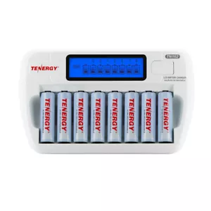 Tenergy TN162 8-Bay AA AAA NiMH NiCd Charger + 8AA NiMH Rechargeable Batteries - Picture 1 of 13