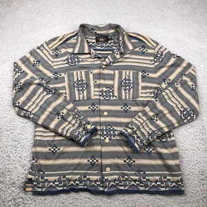 RRL Ralph Lauren Jersey Tejido Jacquard Camisa de Campamento Para Hombres M Suroeste Cuello Lazo - Imagen 1 de 9