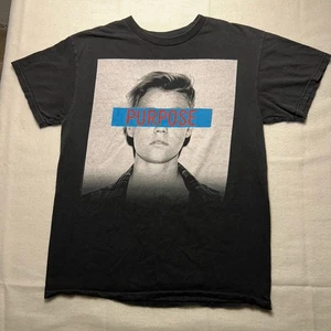 T-shirt maglietta grafica Justin Bieber Purpose Tour senza etichetta taglia appare media - Foto 1 di 6