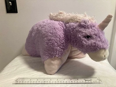 Travesseiro de estimação 18" roxo e rosa unicórnio aposentado 2010 bicho de pelúcia original LEIA - Imagem 1 de 4