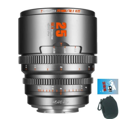 7artisans 25mm S35 Hope Prime T2.1 Cine Lens for CRF RF Rp R10 R5 R9 R3 Camera - Image 1 of 4