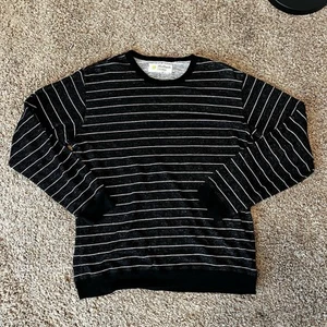 Camiseta Ligera Molusk Cáñamo Manga Larga Rayas Cuello Redondo Negra Blanca Talla L - Imagen 1 de 5