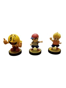 Nintendo Amiibo Lucas, Ness, & Pac-Man Figures Super Smash Bros. Untested - Picture 1 of 3