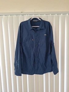 Mens XL Rugged Elements Blue Button Front Outdoor Shirt - Picture 1 of 5