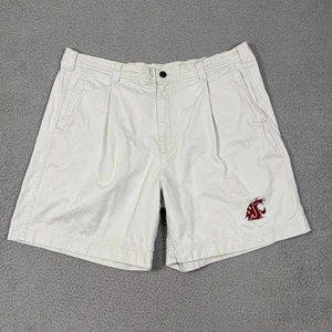 Vintage Reyn Spooner Shorts Mens 36 Beige Washington State Cougars Embroidery - Picture 1 of 10