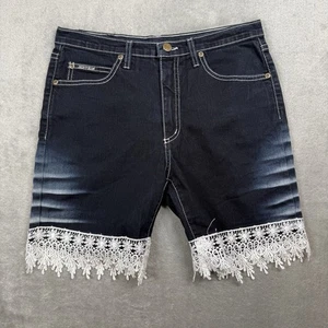 Judy Blue Shorts Women’s 11 Black Denim Lace Casual USA - Picture 1 of 9