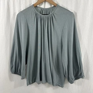 Everlane The Air Poet Tee Sage Teal Modest Cotton Top Womens Size XL Coastal - Imagen 1 de 6
