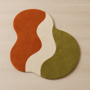Tricolor flow, Hand tufted, Irregular shape of rugs for bedrooms and hallways - Picture 1 of 5