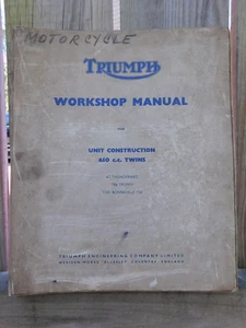 Triumph T120 TR6 Motorcycle Workshop Manual Bonneville Trophy ORIGINAL - Picture 1 of 3