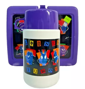Vintage Looney Tunes Bugs Taz Marvin Daffy Lunchbox- With Thermos 1998 Fast Ship - Picture 1 of 14