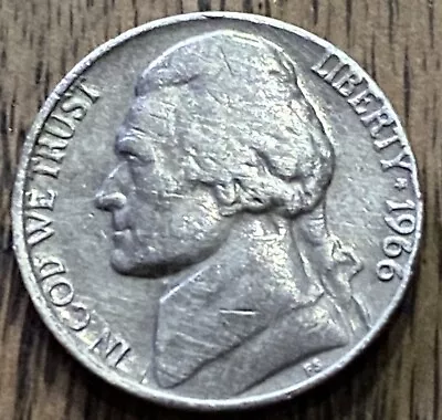 1966 Jefferson Nickel Great Eye Appeal Nice Strike DDO error CAM? - Image 1 of 2