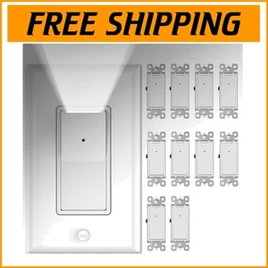 Smart LED Light Switch - 10 Pack Rocker Design with Built-in Dusk to Dawn Sensor - Picture 1 of 9