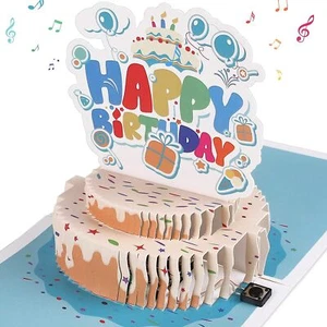 3D Pop Up Greeting Card Happy Birthday Card with Song Handmade Greeting Cards - Picture 1 of 12