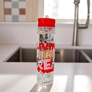Minnie Mouse Glitter Drink Bottle 500ml Disney Red Flip Lid Kids School Sp - Foto 1 di 8