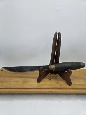 Faca antiga feita à mão de aço carbono e latão 10,5 polegadas Razer Sharp exclusiva e... - Imagem 1 de 4