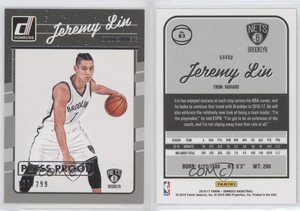 2016-17 Panini Donruss Press Proof Silver /299 Jeremy Lin #83