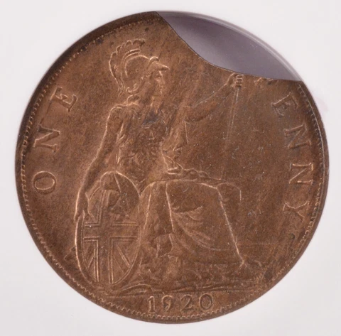 NGC Great Britain 1 Penny 15% Curved Clip MS63 RB Cover