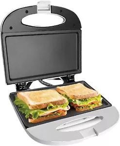 White Nonstick Grill Sandwich Maker with Cool-touch Handles & Aluminum Surface - Picture 1 of 9