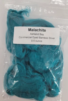 Bamboo Silver Fiber Dyed Malachite 0.5 ounce Spinning Felting - Image 1 of 3