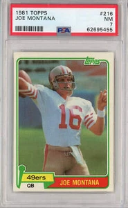 Graded 1981 Topps Joe Montana #216 Rookie RC Football Card PSA 7 Near Mint - Picture 1 of 2