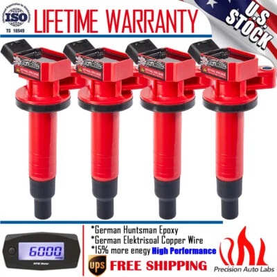 Pacote com 4 bobinas de ignição para Toyota Corolla Matrix MR2 Chevy Prizm Pontiac Vibe 1.8L - Imagem 1 de 4