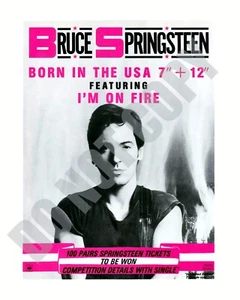 Bruce Springsteen 1985 nacido en Estados Unidos álbum con anuncio de foto de 8x10 de I'm On Fire - Imagen 1 de 1