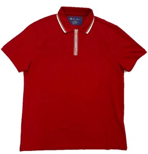 Polo régate rouge manches courtes Loro Piana taille M fabriqué en Italie - Photo 1/4