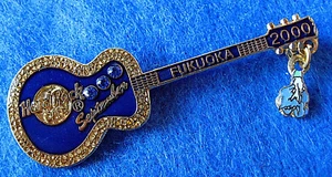 FUKUOKA *SAPPHIRE* STONES & MORNING GLORY BIRTHSTONE GUITAR Hard Rock Cafe PIN - Bild 1 von 1