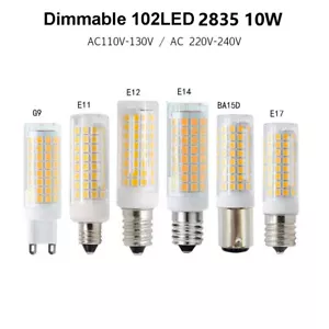 G9 E12 E14 E17 BA15D 10W LED Bulb 102LED 2835 110V 220V Ceramic Light dimmable - Picture 1 of 13