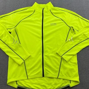 Chaqueta de ciclismo Gore Bike Wear para hombre XL cremallera completa amarillo neón reflectante softshell - Imagen 1 de 13