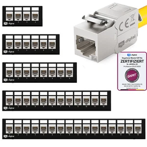 Patchpanel Cat6a Cat 6 Keystone Module Desktop Aufputz Verteiler Patchfeld RJ45 - Afbeelding 1 van 58