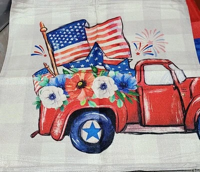 Funda de almohada patriótica 4 de julio Bandera de Estados Unidos Decoración del hogar 18X18 pulgadas Foto 1 de 4