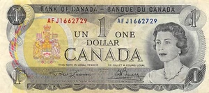Canada $1 1973 Series AFJ Que. II Circulated Banknote New 1 - Picture 1 of 2