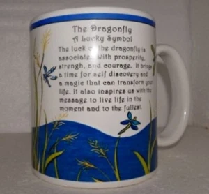 Hausenware Libelle Kaffeetasse/Becher ein Glückssymbol 20 Unzen - Bild 1 von 8