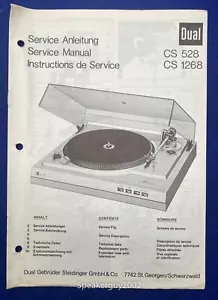 Original Dual CS528 CS1268 Turntable - Record Player Service Manual - Picture 1 of 1