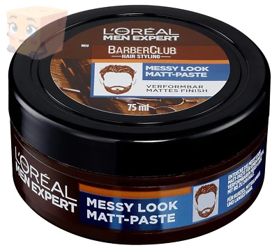 Loreal Men Expert Haar Styling Haarwachs Messy Look Matt Paste 75ml starker Halt - Bild 1 von 4