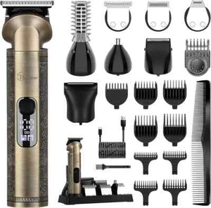 Hatteker Regolabarba per Uomo Kit Toelettatura Barba Lama a T Tagliabaffi Capelli - Foto 1 di 8