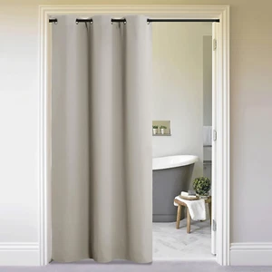 Natural Door Curtain for Doorway Privacy, Curtains 132 Inch Length, Room Divider - Picture 1 of 10