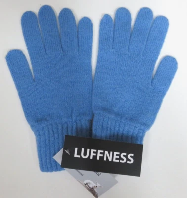 Cornflower blue lambswool gloves ladies womens wool woollen winter warm NEW - Image 1 of 4